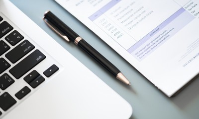 Flat lay of business concept